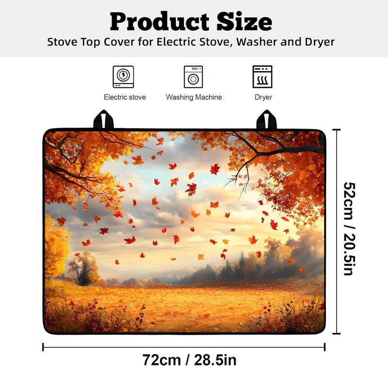 AOHMPT Multi-Design Stove Top Cover for Glass/Electric Stoves - 3-in-1 Heat-Resistant Protector Mat, Non-Slip Drying Rack 28"x20" - Image 2